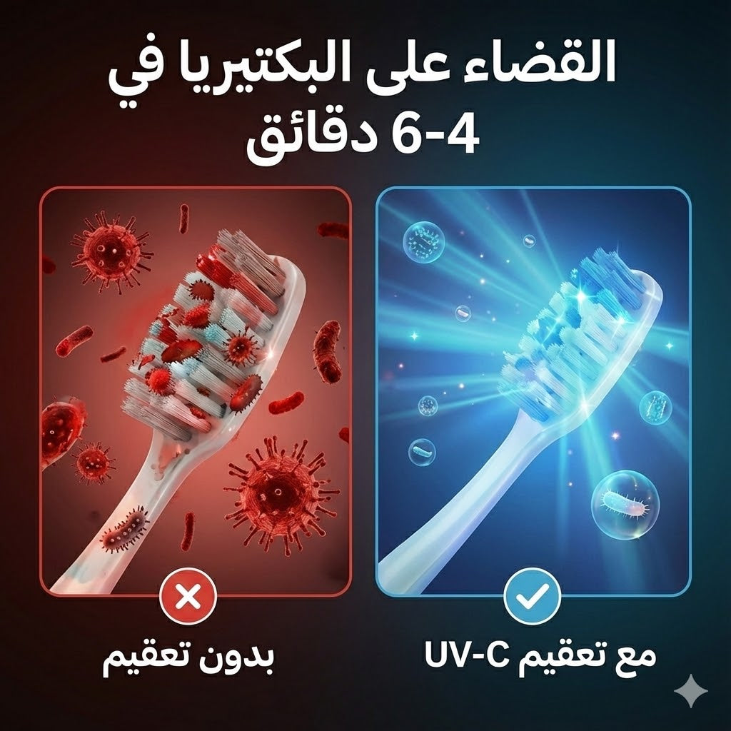 موزع المعجون و معقم فرشاة الأسنان بالأشعة فوق البنفسجية